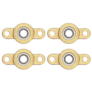 4Pcs TF07 Pillow Block Bearings for 7mm Diameter Shaft, Self Aligning 2-Bolt Flange Bearing, Copper Housing, (ABEC 3)