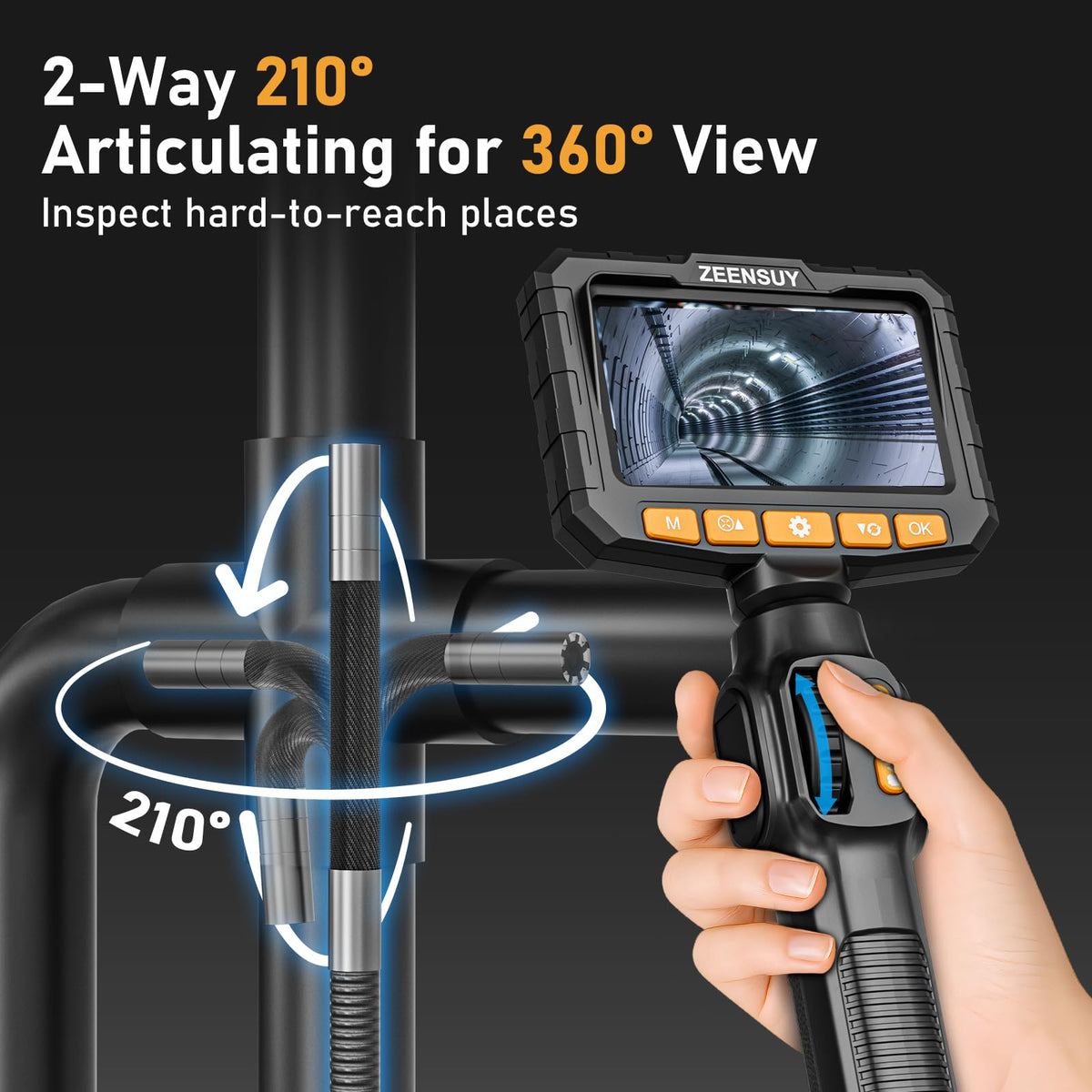 LinkMejor 0.24mm Télescope Articulé Biaxial, Caméra Endoscopique avec Lumière