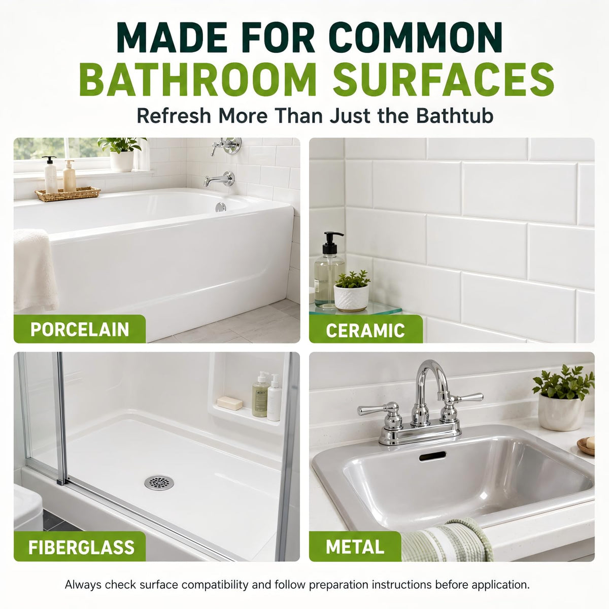 35 oz Vernice Tub e Piastrelle Bianca Semi-Gloss per Bagno, Vernice Tub e Piastrelle con Strumenti Completi, Copre Facilmente 50-60sq.ft, Kit di Rinnovamento Bagno a Basso Odore per Cucina, Lavandino, Doccia, Fibra di Vetro