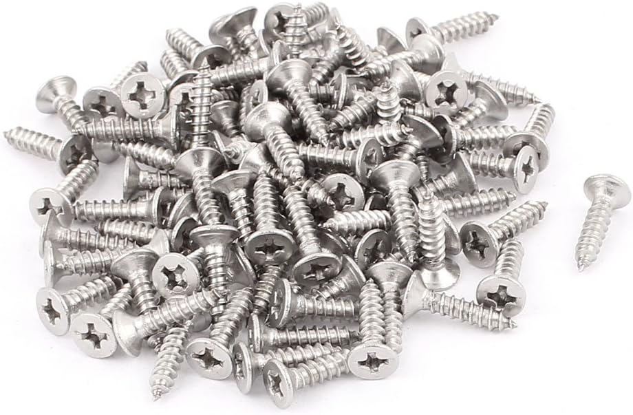 3.5mm x 16mm Countersunk Cross Head Self Tapping Screw 100 Pcs