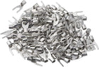 100Pcs SNB2-4S Non-Insulated U-Type Copper Crimp Terminals 1.5-2.5mm2 Wire Connector Silver Tone