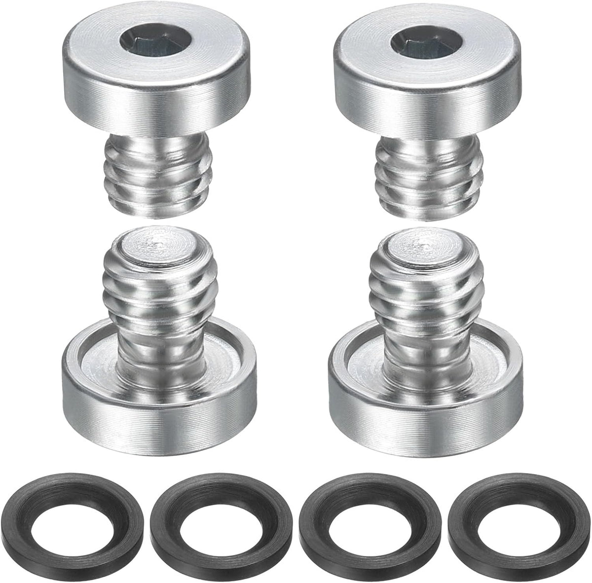 4Pcs M16x2 Cap de roată internă hexagonal, conectură de tub, plug universal din oțel carbon, cu anel O negru pentru terminarea capătului tubului sau pentru scurgeri de înlocuire