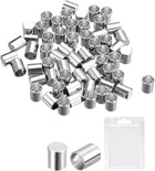 60Pcs Stainless Steel Cord Ends, 5mm ID Column Leather Cord End Caps for Bracelet Jewelry Making DIY, Silver Tone