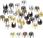 160Pcs Mixed Color Round Dome Rivets, 3mm Brass Spike Studs Spots Punk Rock Nailheads Claw Beads Assorted Kit for DIY Clothes Belt Bag Shoes Bracelet Leather Craft