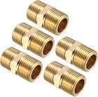 Brass Pipe Fitting, Hex Nipple, 1/2 BSP Male X 1/2 BSP Male Thread Connector 5pcs