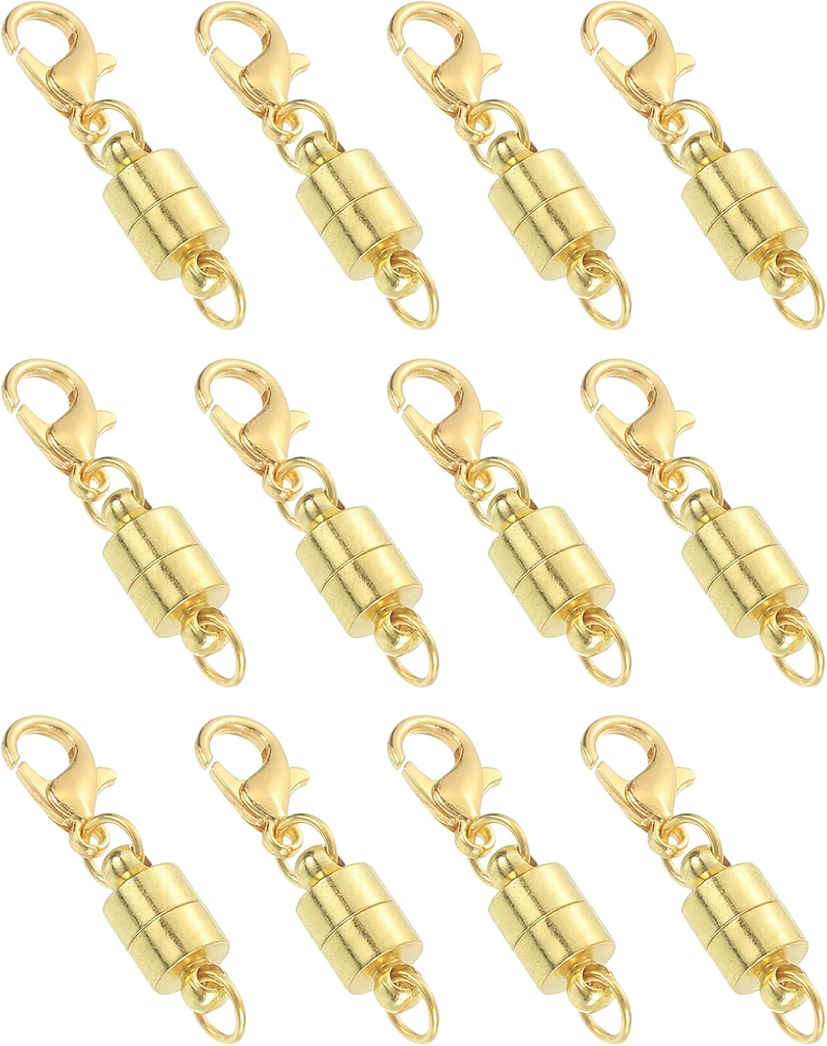 12Pcs Necklace Clasps and Closures, 1" x 0.2" Lobster Clasp Jewelry Clasps Converters Locking Clasp Converter for DIY Jewelry Making, Gold