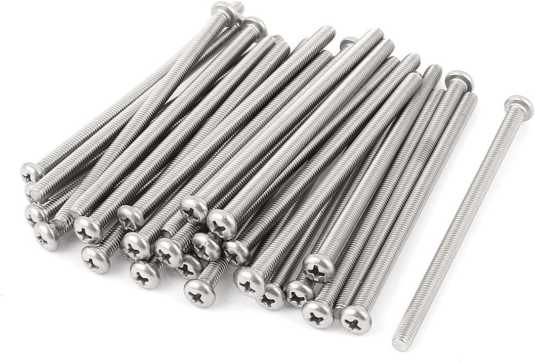 M5 x 90mm 304 Stainless Steel Phillips Pan Head Screws Bolt 30pcs