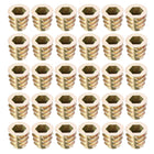Furniture Threaded Insert Nuts Zinc Alloy M6 Internal Threads 10mm Length 30pcs