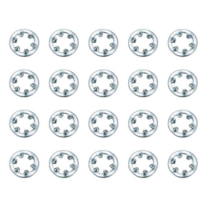 100Pcs 6# Internal Tooth Lock Washer, Zinc-Plated Carbon Steel Multi-Tooth Star Washer Locking Fastener, Silver Tone