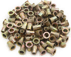 A17073100ux0532 100Pcs Zinc Plated Carbon Steel Car Rivet Nut Flat Head Threaded Insert 1/4-20 100 Pack