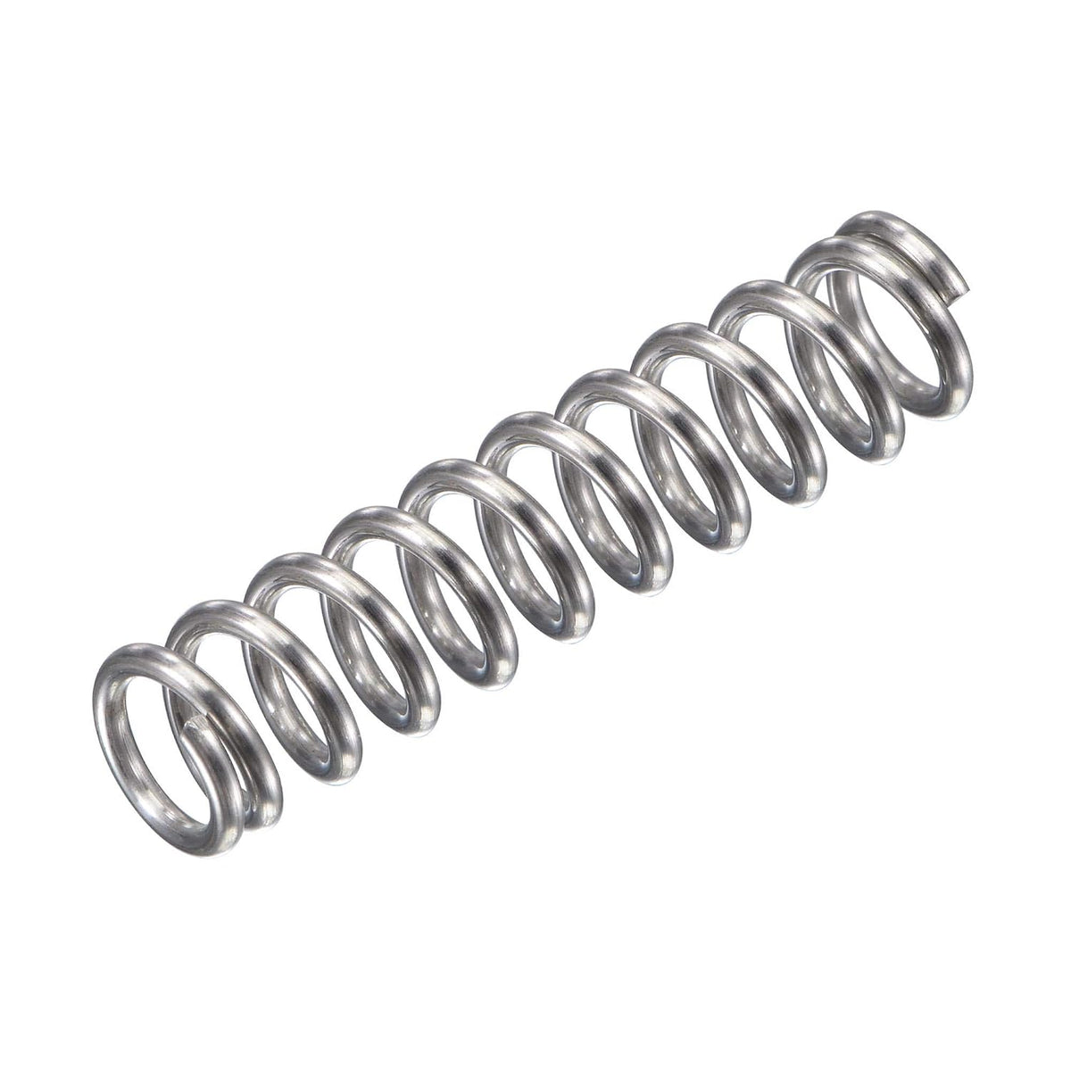 Compression Spring,304 Stainless Steel,8mm OD,1.2mm Wire Size, 22.8mm Compressed Length,35mm Free Length,61.8N Load Capacity for Home Projects, Silver Tone, 5pcs