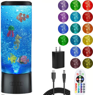 LinkMejor Tubă de Buburi Senzorială pentru Lumină de Masă – Diametru Extra Mare 5.5-Inch, Efect de Acvariu Calmant cu Pești Realistici, Cadou Ideal pentru Autism și Alinarea Anxietății, Camera Copilăriei, Camera Senzorială, Camera de Dorm