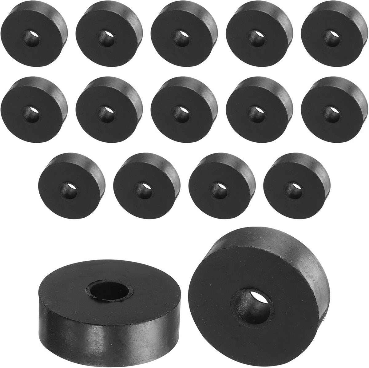 16pcs Rubber Spacers 30mm OD, 8mm ID, 10mm Height Round Anti Vibration Spacer Rubber Bushing Grommets Thick Rubber Washers for Home Car Accessories