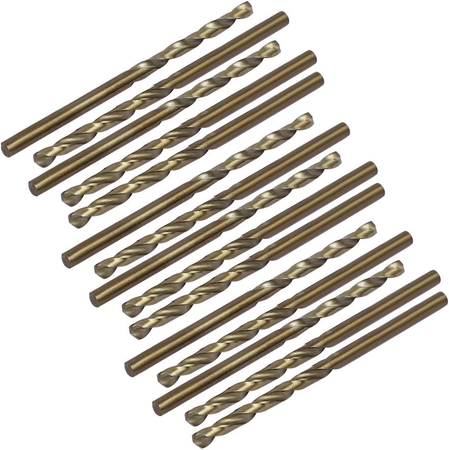 3.3mm Drilling Dia HSS Cobalt Metric Spiral Twist Drill Bit Rotary Tool 15pcs