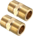 Brass Pipe Fitting, Hex Nipple 1/2 BSP Male X 1/2 BSP Male Thread Connector 2pcs