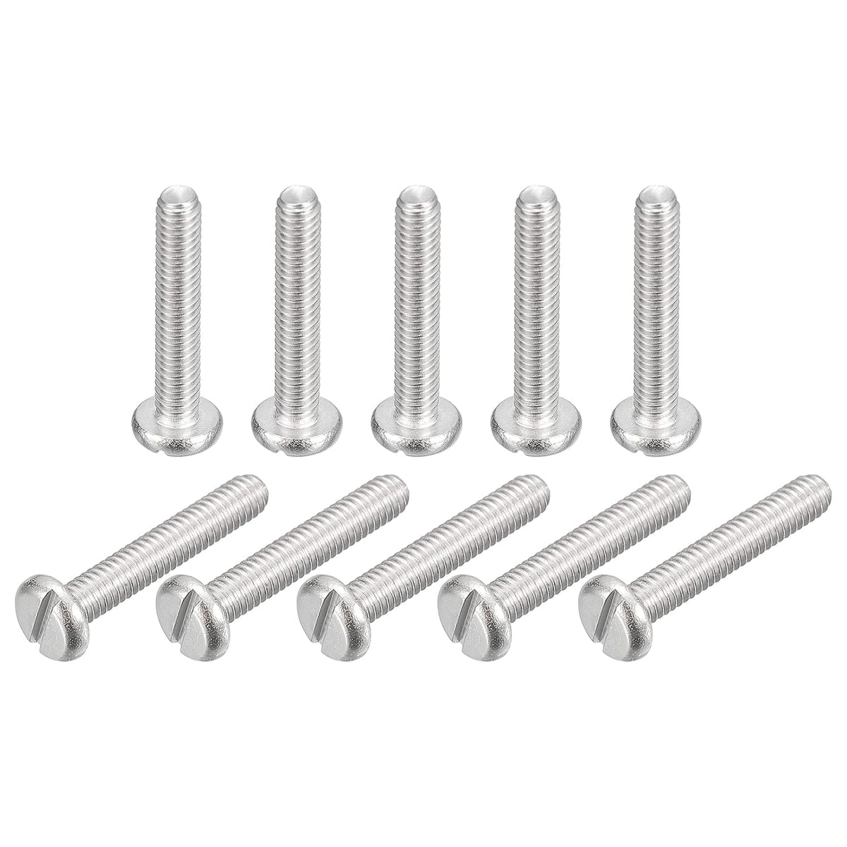 304 Stainless Steel Machine Screws, 10pcs M2.5x14mm Slotted Drive Pan Head Screw Bolts