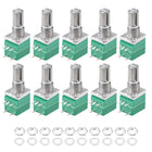 Potentiometer with Switch B50K Ohm Variable Resistors Single Turn Rotary Carbon Film Taper RV097NS 10pcs