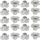 M10 Thread Dia Metal 4 Prongs Full Threaded T-Nut Tee Nuts Silver Tone 20pcs