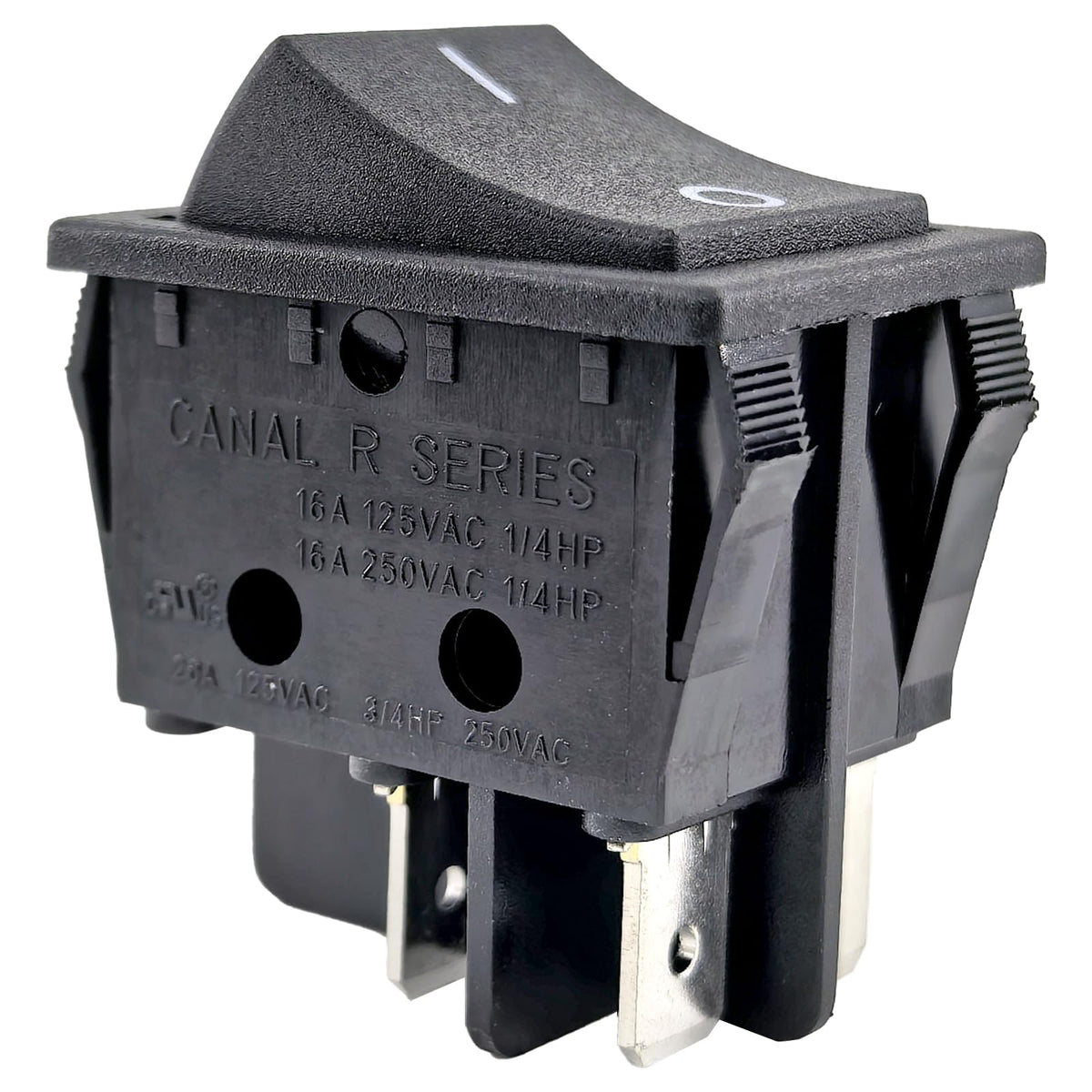 2-Pack Canal R Series Rocker Switch 16A/20A 125VAC/250VAC 4-Pin DPST for Peloton Treadmills, Hongju R Series, Taiheng TH3, Defond DRH-2415-3
