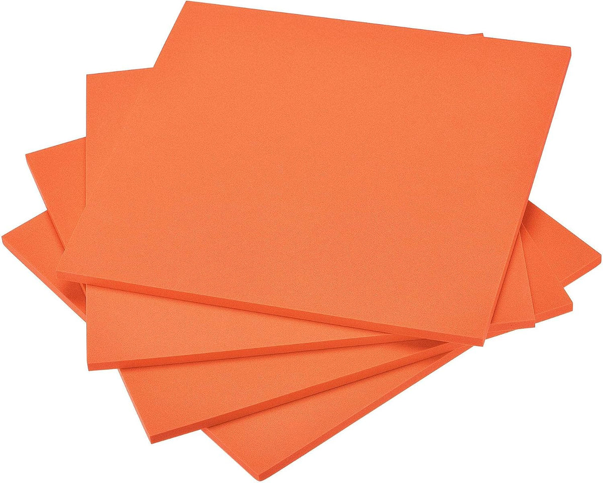 LinkMejor Orange EVA Foam Sheets 10 x 10 Inch 7mm Thickness for Crafts DIY Projects, 4 Pcs