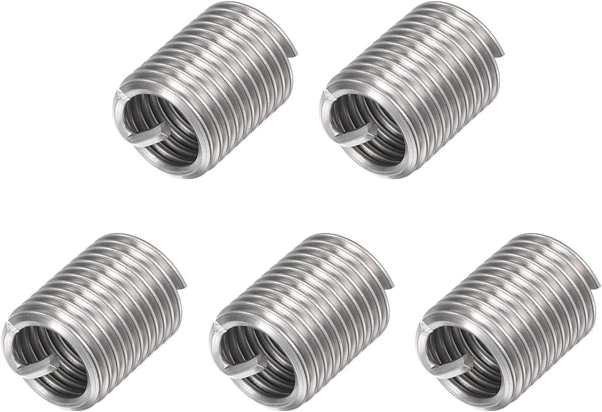 Wire Thread Inserts 1/2-13 UNC 2.0D 304 Stainless Steel Helical Type Coiled Wire Screw Repair Threaded Sleeve Steel Sheath 5pcs