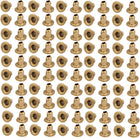 LinkMejor 100pcs M2x3mm Brass Plated Metal Hollow Eyelets Rivets Gold Tone