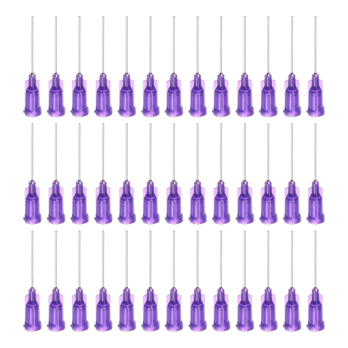 Industrial Blunt Tip Needle 21G 1 Inch Length with Luer Lock Screw Interface Connector, Dispensing Needle for Liquid Glue Gun, 40 Pcs (Purple)