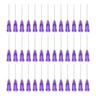 Industrial Blunt Tip Needle 21G 1 Inch Length with Luer Lock Screw Interface Connector, Dispensing Needle for Liquid Glue Gun, 40 Pcs (Purple)