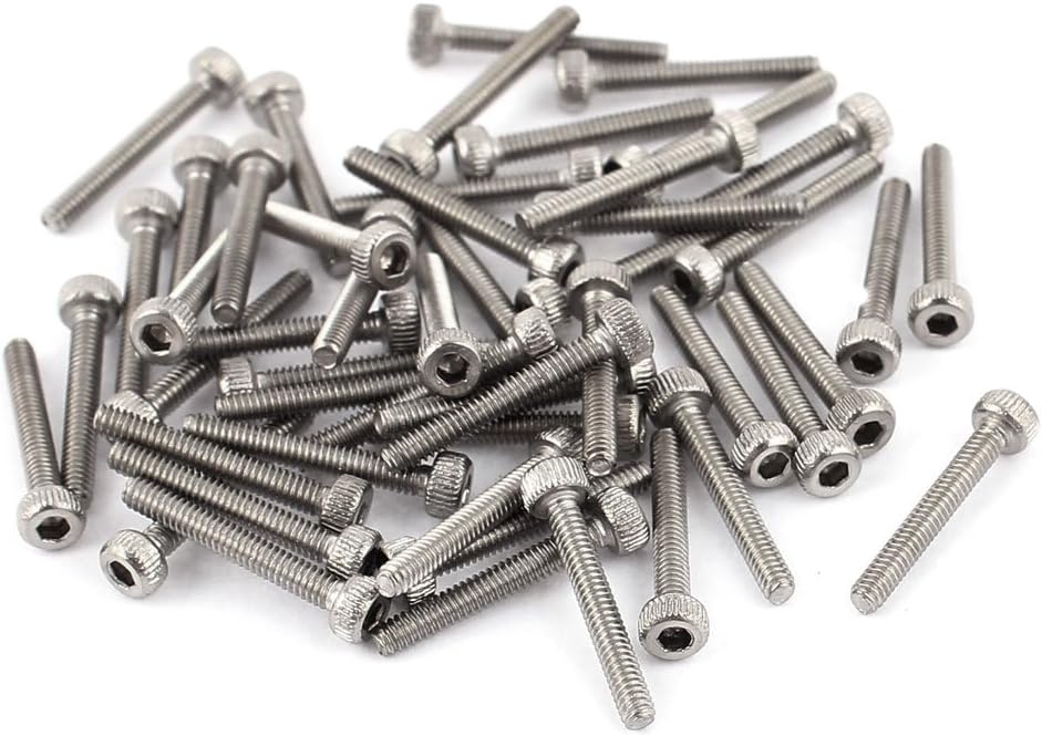 50Pcs M2 X 14mm Stainless Steel Hex Socket Round Head Machine Screws Bolts