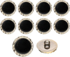10Pcs 18mm Round Resin Vintage Clothes Sewing Button Metal Coat Buttons Craft Accessories for Garment Coat Decoration Crafts DIY Project, Black