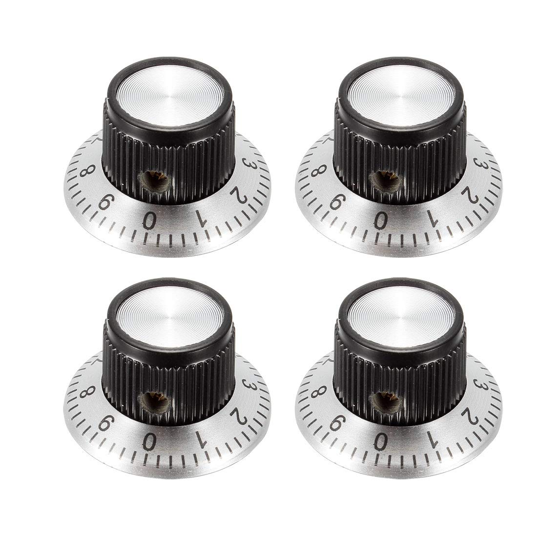 4Pcs Speaker Control Knob Power Amplifier Knob 24x14mm Digital Knob Cap for 6mm Dia. Shaft Potentiometer w Scales