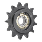 Chain Idler Sprocket, 12mm Bore 1/2" Pitch 13 Tooth Tensioner, Black Oxide Finish C45 Carbon Steel with Insert Single Bearing for ISO 08B Chains
