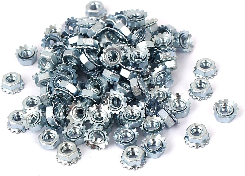 M3 Female Thread Zinc Plated Kep Hex Nut 100pcs