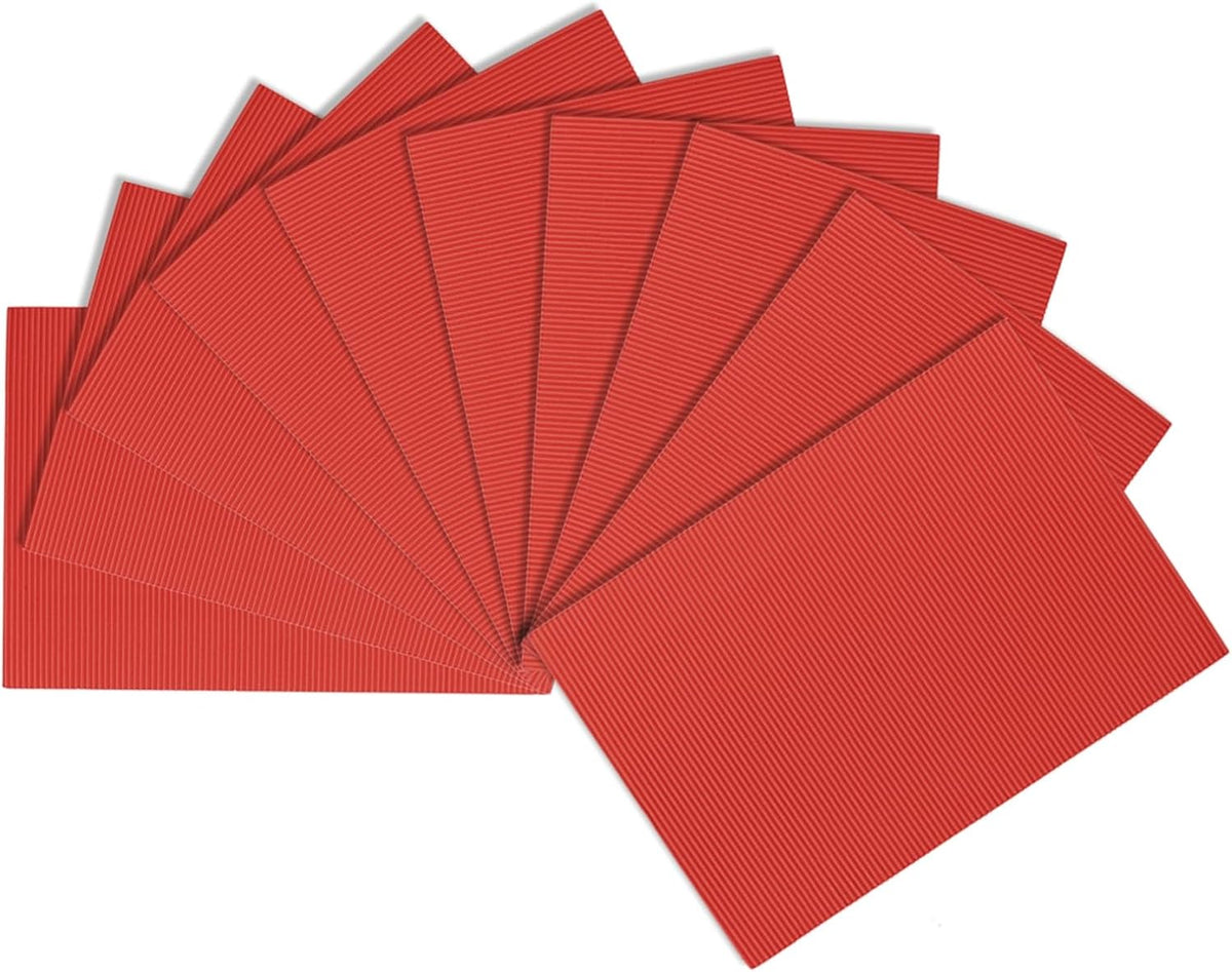 10pcs Corrugated Cardboard Paper Sheets,Red,11.69-inch x 8.27-inch,for Craft and DIY Projects