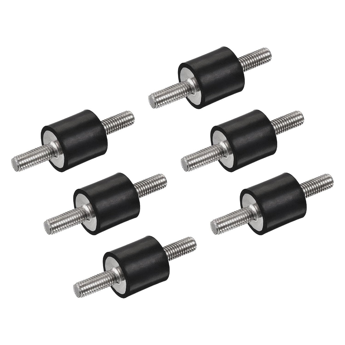 M5 Rubber Mounts, 6pcs Male/Male Vibration Isolator Shock Absorber, for Garage Motor Air Compressor Car Boat Bobbins, D15mmxH15mm