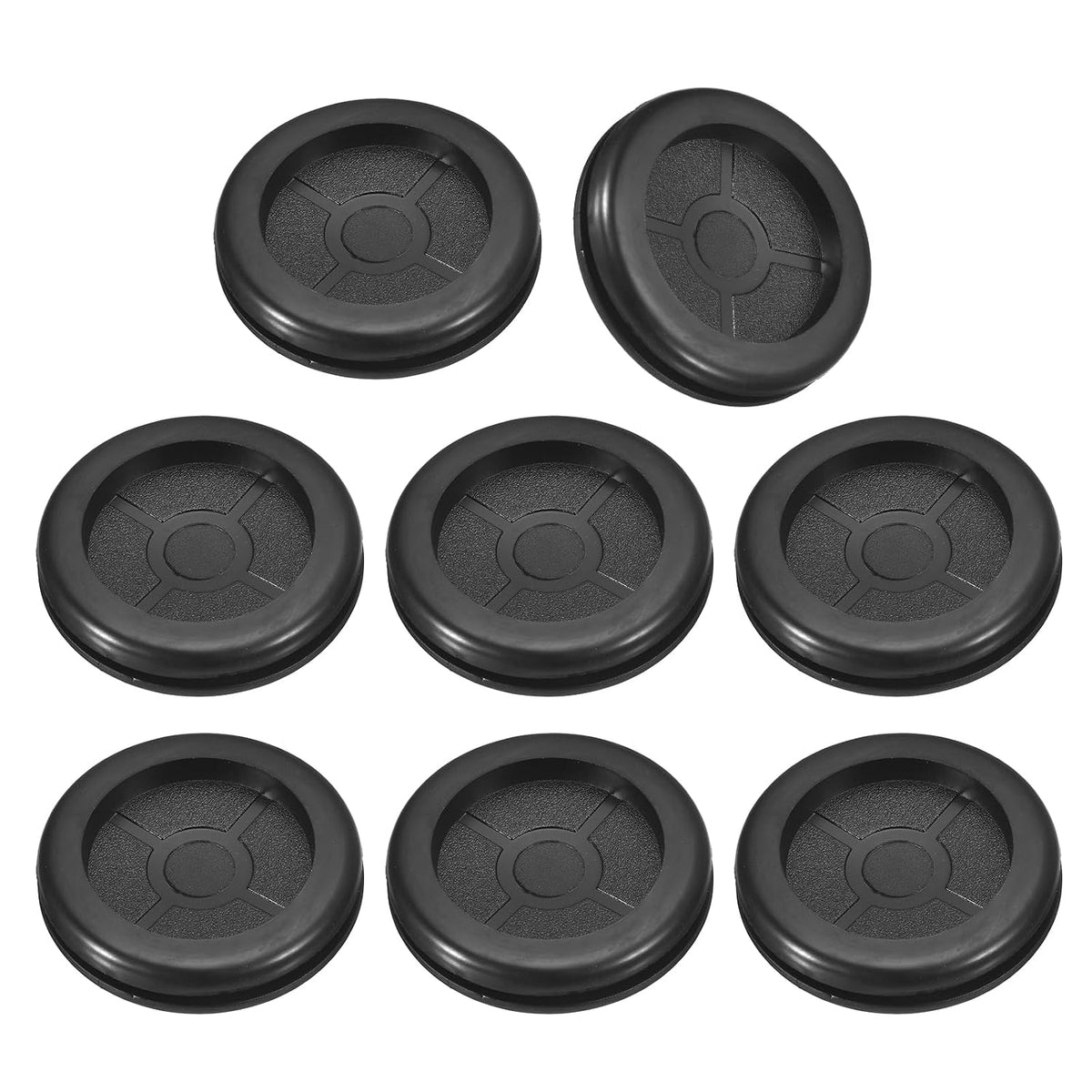10Pcs Rubber Grommets 1-3/8" (35mm) Drill Hole, 1-3/16" (30mm) ID Double Sided Hole Plugs Ring Gasket for Firewall Cable Wire Protecting, Black