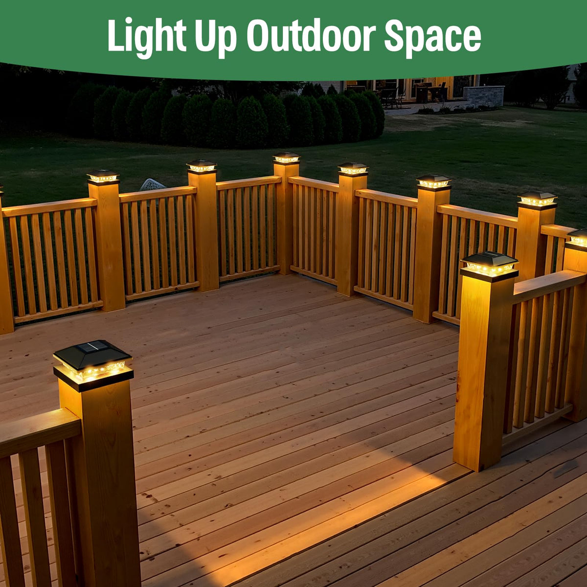 LinkMejor Zonne Post Kappenlamp 12Pack, IP65 Waterdicht, Past op 4x4/3.5x3.5 Posts