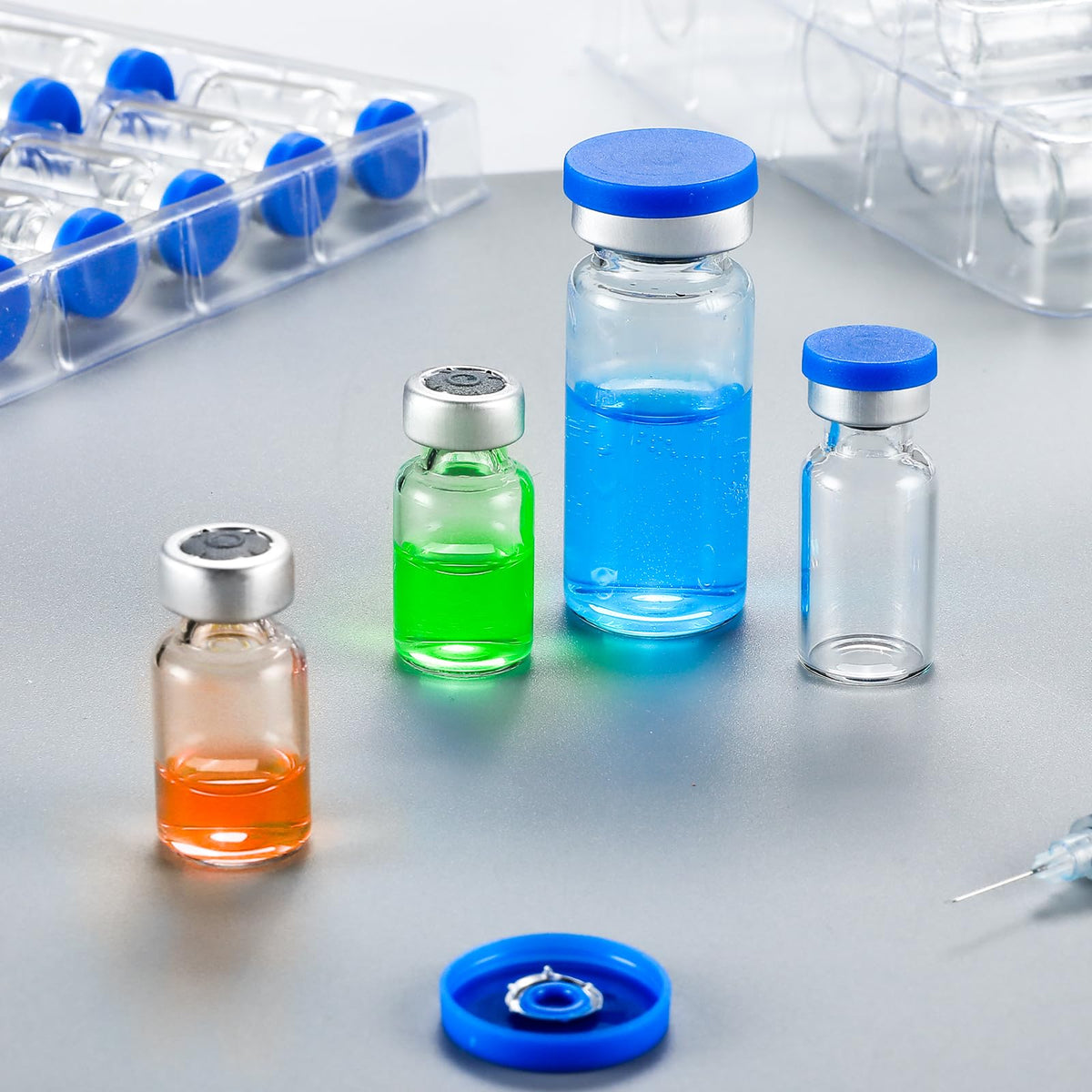 LinkMejor 10ML Viales Estériles, Viales Vázcos de Vidrio para Inyecciones, Paquete de 20 Unidades