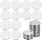 38 Pcs 304 Stainless Steel Flat Round Blank Stamping Tags, 10mm/0.4" Disc Metal Stamping Blanks with Hole for Jewelry Making DIY Crafts Pendants Label