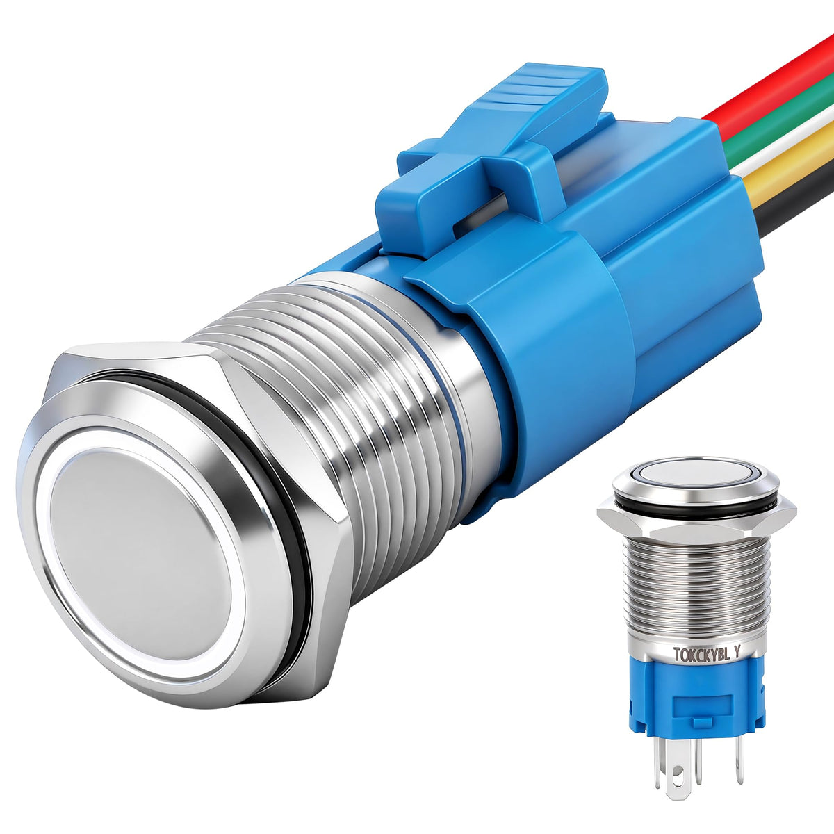 LinkMejor 16mm Kilitli Itme Düğme Anahtarı 12V DC, IP65 Su Geçirmez