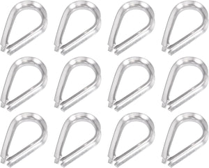 24Pcs Wire Rope Thimble, 3/16" M5 Stainless Steel Thimble for 3/16" Diameter Wire Rope, Marine Rigging, Boat, Fishing, Construction, Industrial Applications