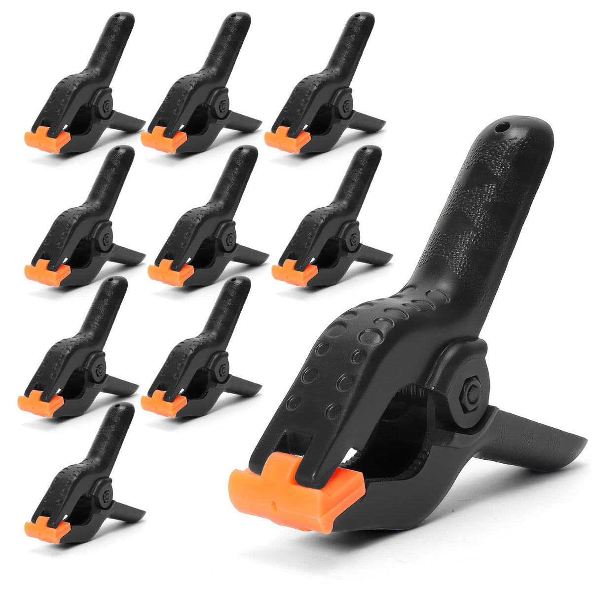 LinkMejor 4.5" Spring Clamps, Heavy Duty Plastic Clamps, 10 Pack