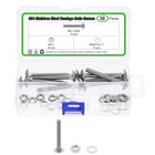 10 Set Carriage Bolts and Nuts Kit, M6-1.0x50 Stainless Steel 304 Round Head Square Neck Carriage Bolts Screws and Hex Nuts and Flat Washers - Silver