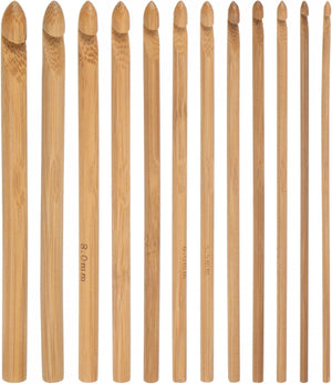 Wooden Bamboo Crochet Hook Set 3mm-10mm Knitting Needles for DIY Craft Yarn