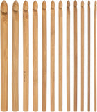 LinkMejor Wooden Bamboo Crochet Hook Set 3mm-10mm Knitting Needles for DIY Craft Yarn