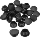 25pcs Silicone Rubber Hole Plugs, Arc Round Bottle Hole Stoppers for 22-23mm Inner Snap in Type Locking Plug Cover for Furniture Accessory, Black