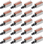 Push Button Switch 4PDT 12 Pin 1 Position Self-Locking Black 20pcs