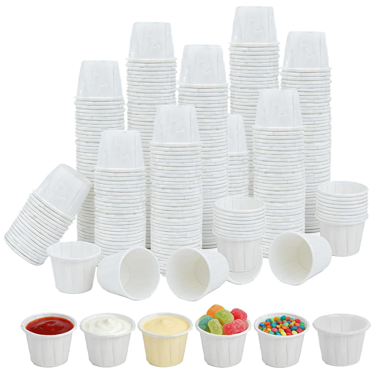 LinkMejor 1000-pakke papirprøvekopper, 0.75oz små mellomstore kopper for smaking