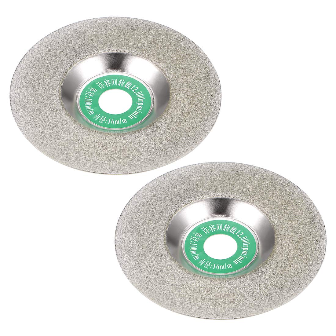 4-Inch Diamond Cutting Wheels Cup Grinding Disc for Stone Ceramics Glass 120 Grits Silver Tone 2pcs