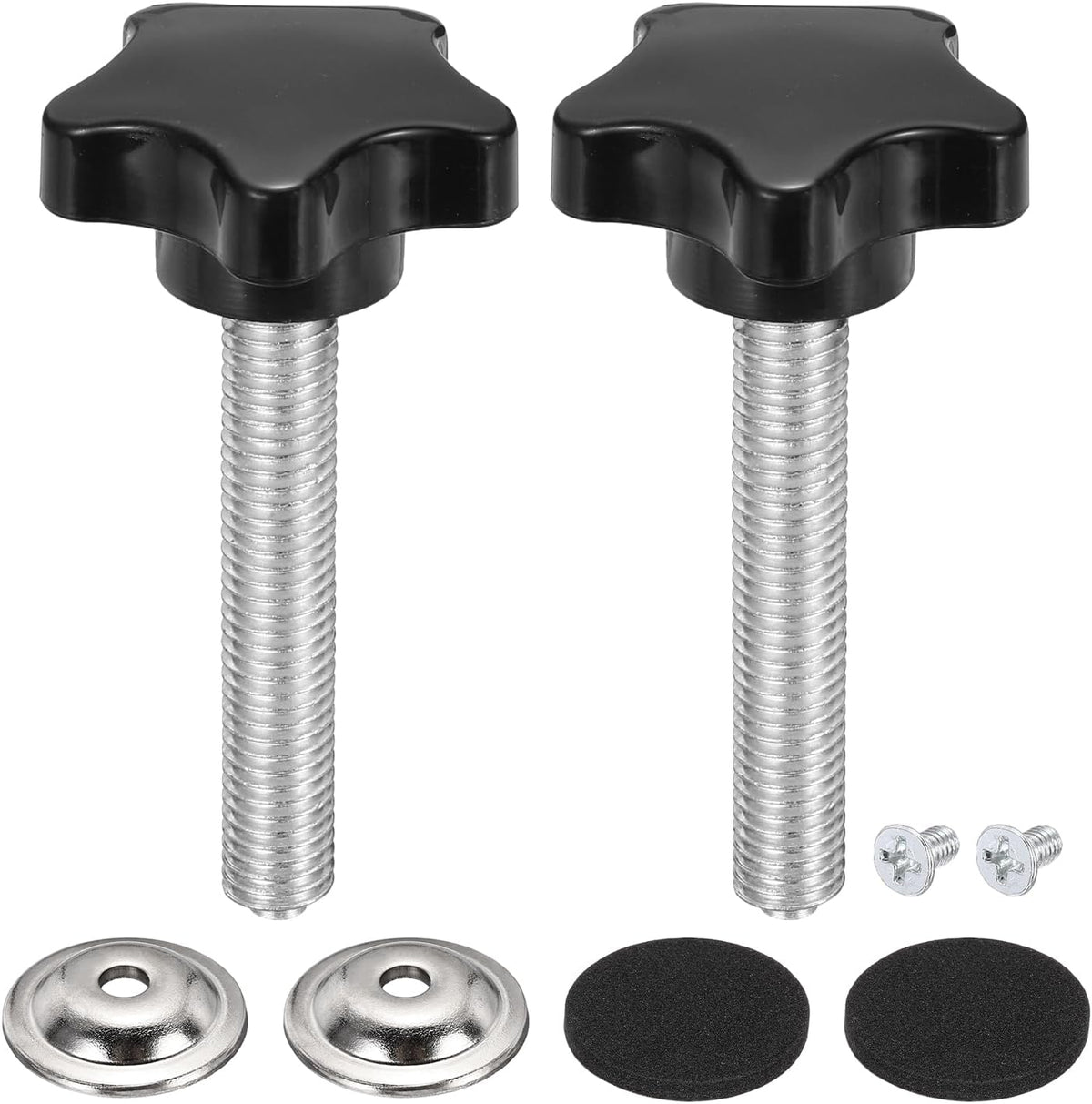 2Pcs Bantuan Bintang, M8 x 40mm Bantuan Plastik Berbantuan Tangan Knurled 40mm Lebar Penggantian Tangga dengan Pembersih & Bantuan untuk Penggantian Mesin Clamp Dasar Payung Pemotong Rumput